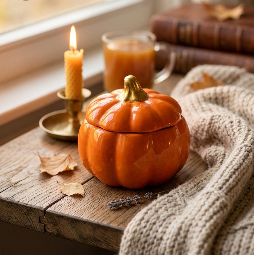 Handmade Ceramic Pumpkin Cottagecore Jewelry Trinket Box Decor Kitchen New 🇺🇦